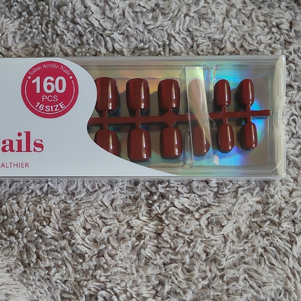 Salon Acrylic Nails - Red